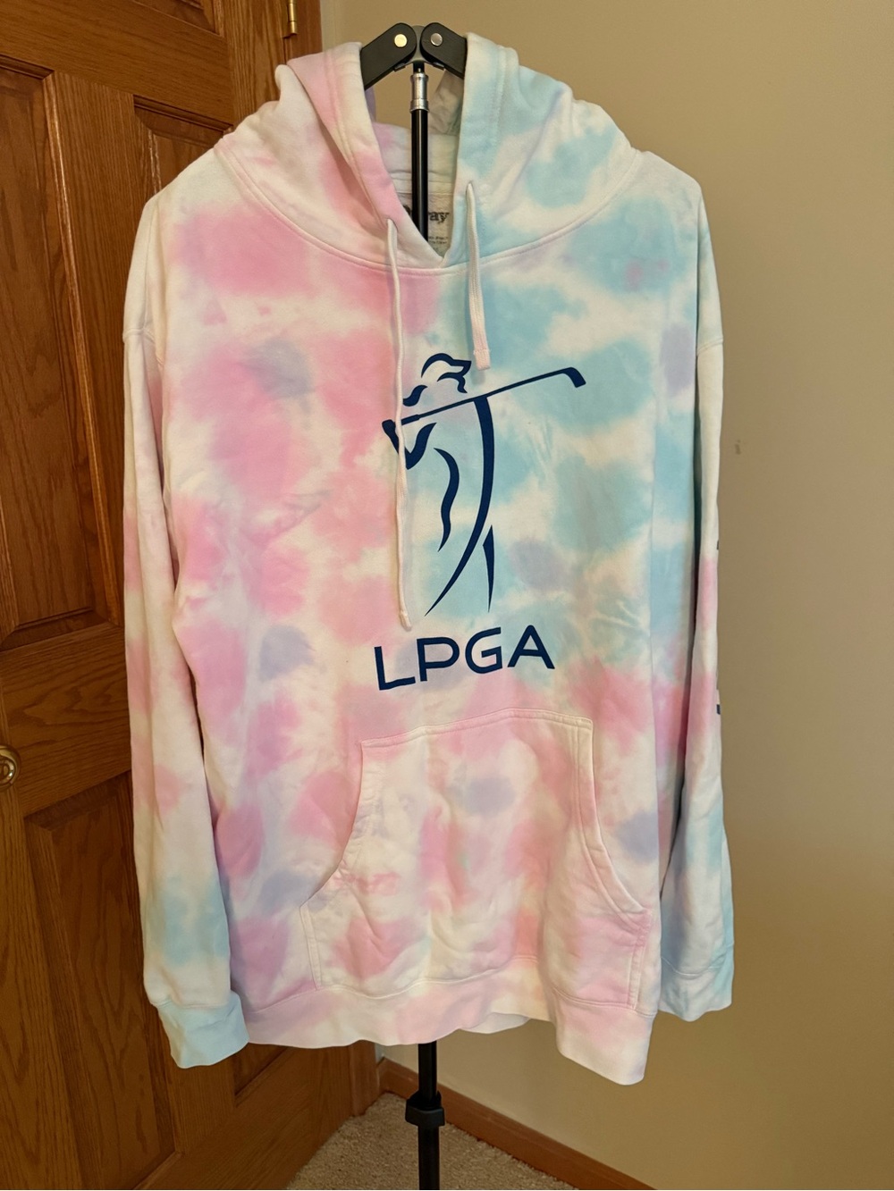 LPGA Tie-Dye Pullover Hoodie - Pastel Pink & Light Blue
